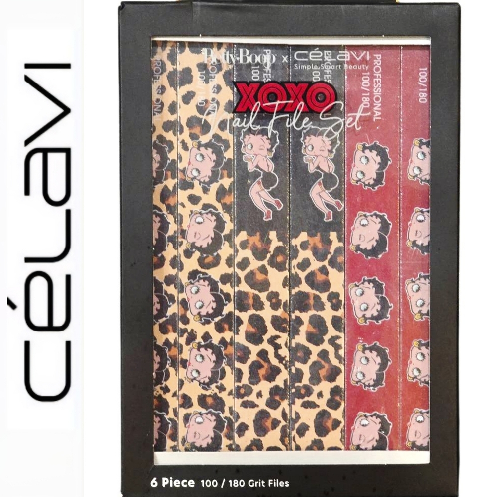 CélaVi  X Betty Boop Leopord/Solid Logo Nail File Set
